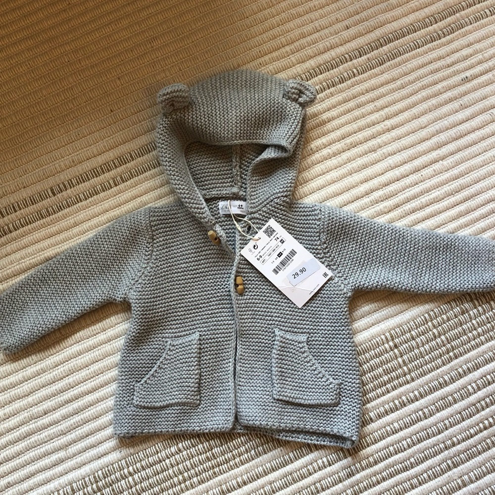 Zara grey hoodie sweater jacket